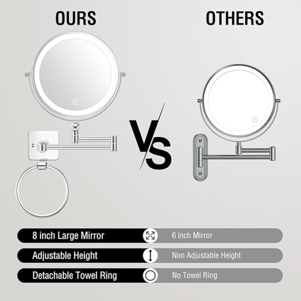 360° Rotation Adjustable 10x Large Wall Mounted Makeup Mirrror (55% off limited time deal) - Image 2