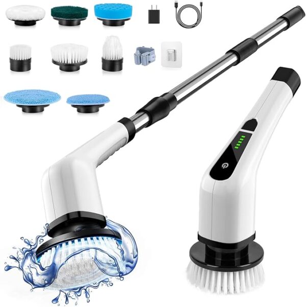 Electric Spin Scrubber, Cordless Cleaning Brush Scrubber for Home