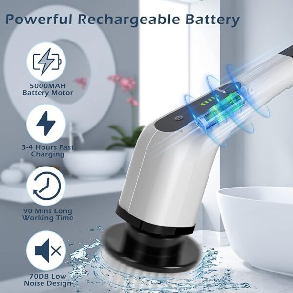 Electric Spin Scrubber, Cordless Cleaning Brush Scrubber for Home - Image 2