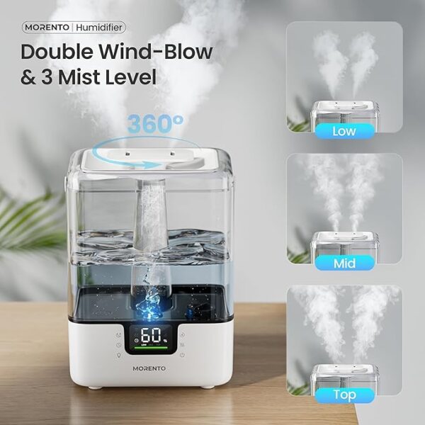 MORENTO Smart Humidifiers for Bedroom Large Room Home (75% off with promo code WOUL5ZW6 , limited time deal) - Image 2