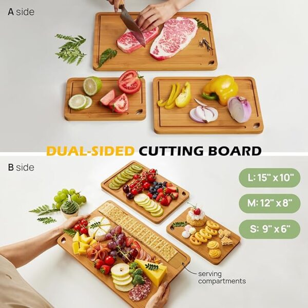 Bamboo Cutting Board, Durable Wood Cutting Boards for Kitchen (26% off limited time deal) - Image 2