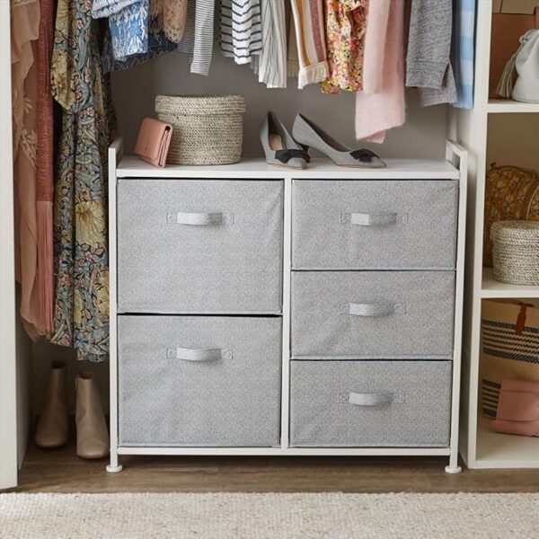 Amazon Basics Closet Organizer Drawers with 5-Fabric Storage Units (27% off limited time deal)