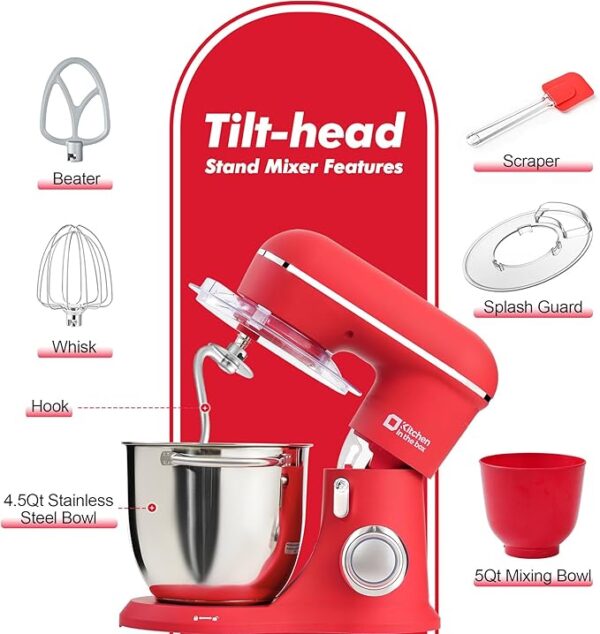 Kitchen in the box Stand Mixer, 4.5QT+5QT - Image 2