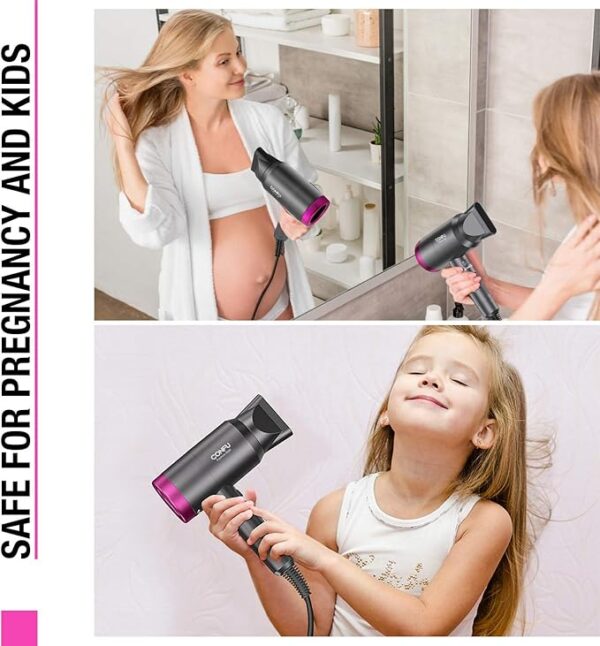 CONFU Ionic Blow Dryer 1600W, Portable Lightweight Fast Drying Negative Ion Hairdryer (50% off limited time deal) - Image 3