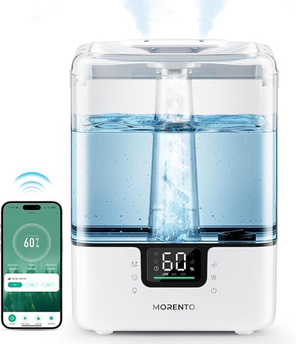 MORENTO Smart Humidifiers for Bedroom Large Room Home (75% off with promo code WOUL5ZW6 , limited time deal)