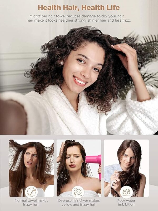 Hicober Microfiber Hair Towel, 3 Packs (54% off limited time deal) - Image 3
