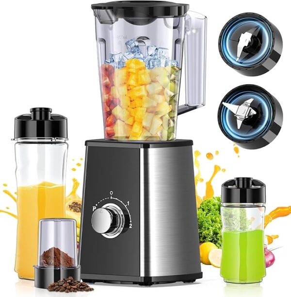 Personal Smoothies and Shakes Maker, with Coffee Grinder and 2 To-Go Cups