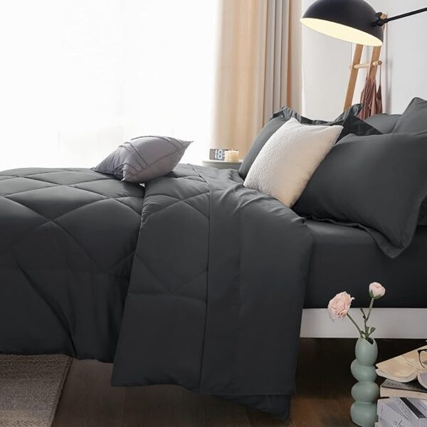 CozyLux King Bed in a Bag 7-Piece Comforter Set with Comforter, Pillow Shams, Flat Sheet, Fitted Sheet and Pillowcases (38% off limited time deal) - Image 4