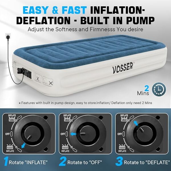 Twin Air Mattress with Built-in Pump - Image 4