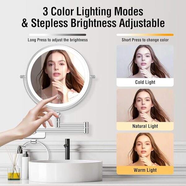 360° Rotation Adjustable 10x Large Wall Mounted Makeup Mirrror (55% off limited time deal) - Image 4