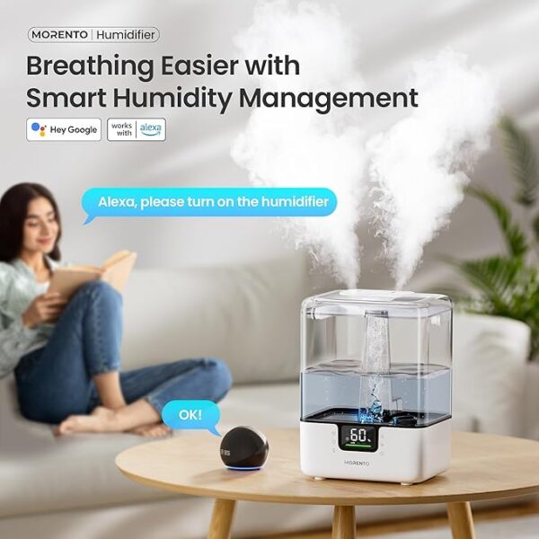 MORENTO Smart Humidifiers for Bedroom Large Room Home (75% off with promo code WOUL5ZW6 , limited time deal) - Image 3
