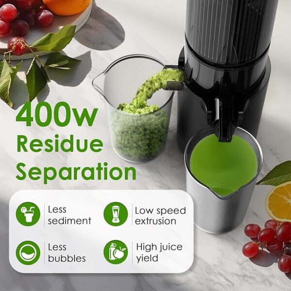 Cold Press Juicer, 5.4" Wide Feed Chute Juice Extractor Machine with 400W (50% off limited time deal) - Image 3