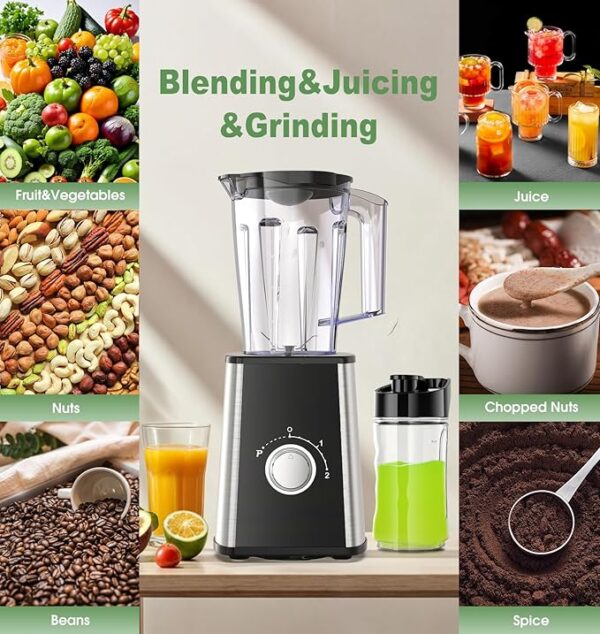 Personal Smoothies and Shakes Maker, with Coffee Grinder and 2 To-Go Cups - Image 4