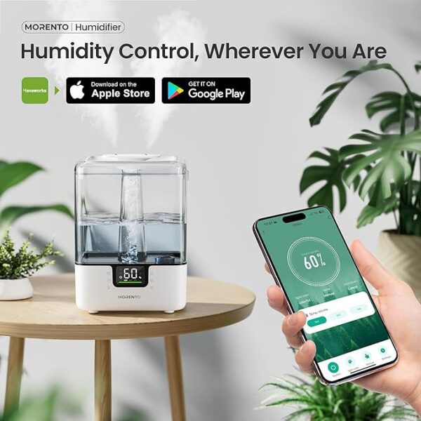 MORENTO Smart Humidifiers for Bedroom Large Room Home (75% off with promo code WOUL5ZW6 , limited time deal) - Image 4