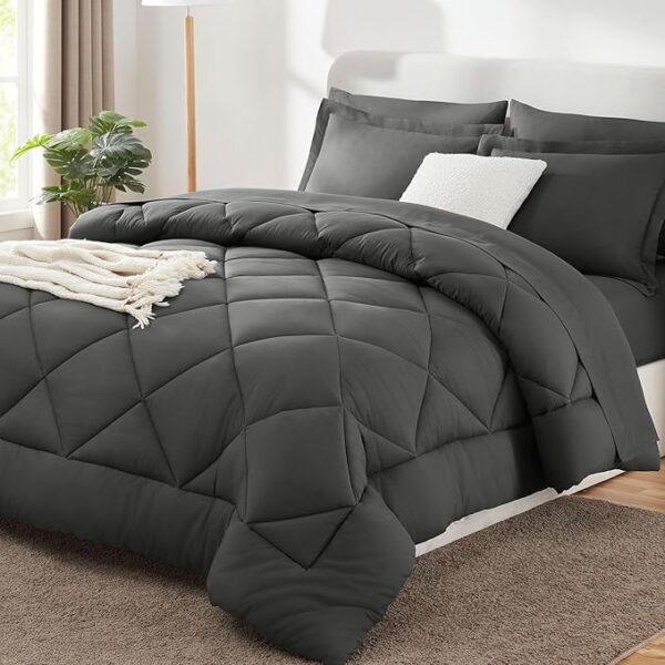 CozyLux King Bed in a Bag 7-Piece Comforter Set with Comforter, Pillow Shams, Flat Sheet, Fitted Sheet and Pillowcases (38% off limited time deal)