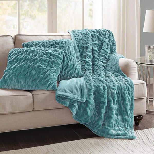 Blanket and Pillow Set with 2 Matching Square Pillow Covers (15% off limited time deal)