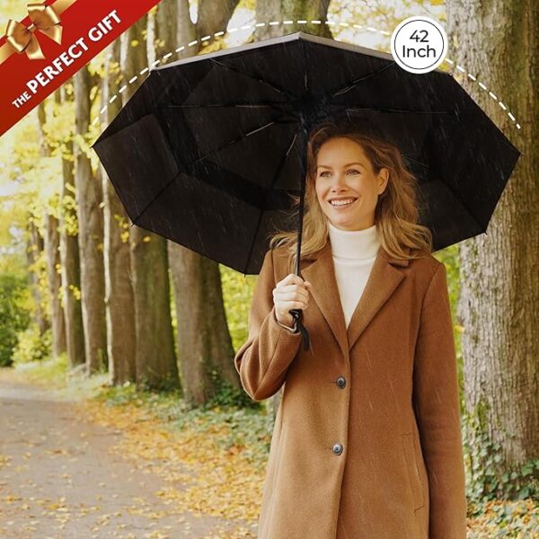 TUMELLA Strongest Windproof Travel Umbrella (Compact, Superior & Beautiful) - Image 3